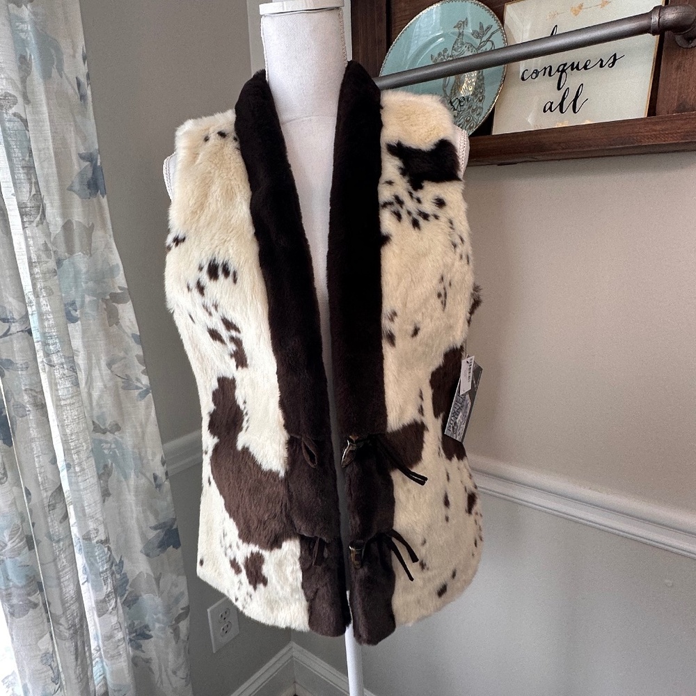 Panhandle ~ Women's Cow Print Vest ~ Size Large